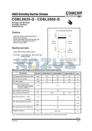 CDBL0860-G datasheet - SMD Schottky Barrier Diode