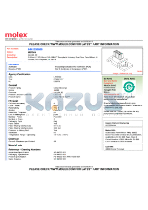 44133-0800 datasheet - 3.00mm (.118