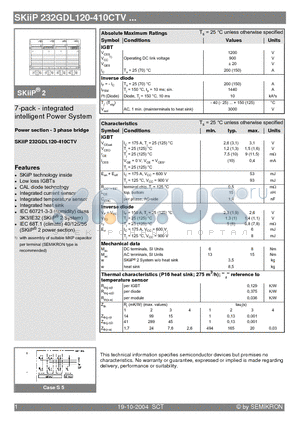 232GDL120-410CTV datasheet - 7-pack - integrated intelligent Power System