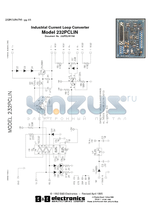 232PCLIN1795 datasheet - Industrial Current Loop Converter
