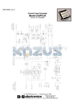 232PCLR2895 datasheet - Current Loop Converter