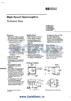 CNW136A datasheet - High Speed Optocouplers