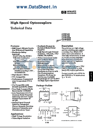 CNW4503 datasheet - High Speed Optocouplers