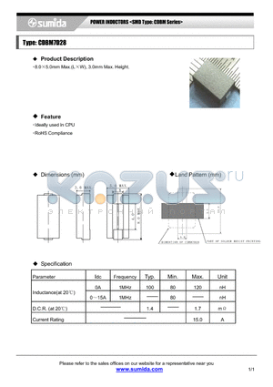 CDBM7D28 datasheet - POWER INDUCTORS