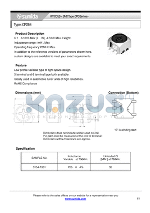 3154-T001 datasheet - IFT COILS < SMD Type: CPG Series>