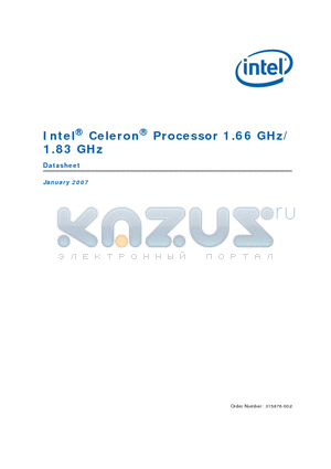 315876-002 datasheet - Intel Celeron Processor 1.66 GHz/1.83 GHz