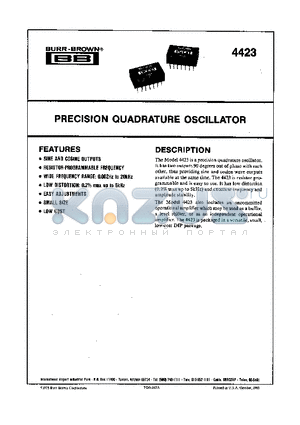 4423 datasheet - PRECISION QUADRATURE OSCILLATOR