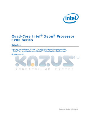 316133-001 datasheet - Quad-Core Intel^ Xeon^ Processor 3200 Series
