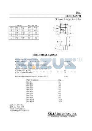 B191-20-1 datasheet - Silicon Bridge Rectifier