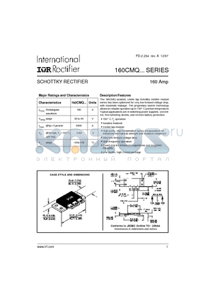 160CMQ035 datasheet - SCHOTTKY RECTIFIER