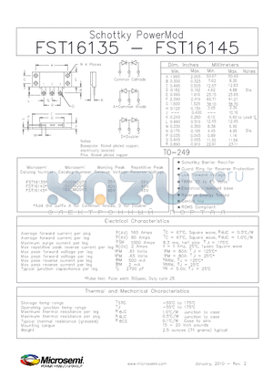 160CMQ045 datasheet - Schottky PowerMod