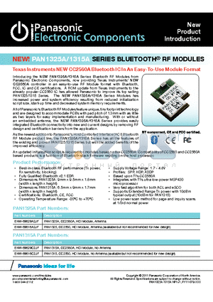 ENW-89829A2JF datasheet - BLUETOOTH^ RF MODULES