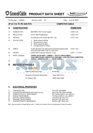 C0893A datasheet - COMPUTER CABLE