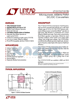 317B datasheet - Micropower, 600kHz PWM DC/DC Converters