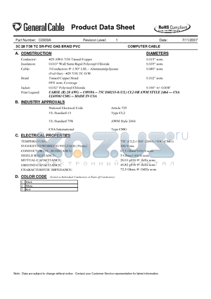 C0939A datasheet - COMPUTER CABLE