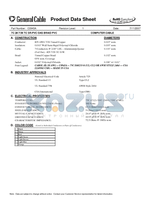 C0943A datasheet - COMPUTER CABLE