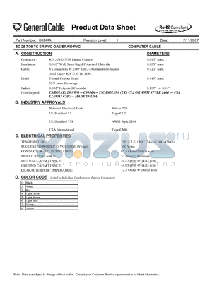 C0944A datasheet - COMPUTER CABLE