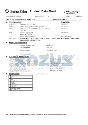 C0958A datasheet - COMPUTER CABLE