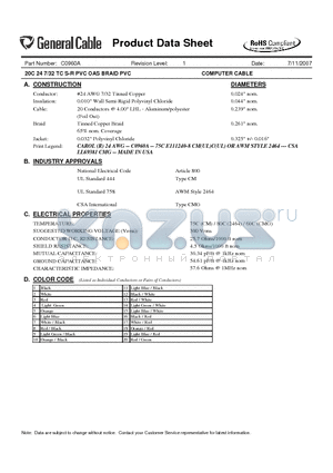 C0960A datasheet - COMPUTER CABLE