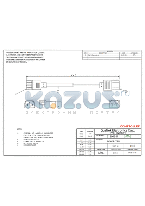 318005-01 datasheet - POWER CORD