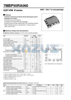 7MBP50RA060 datasheet - IGBT-IPM R series 600V / 50A 7 in one-package