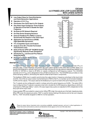 CDC2536 datasheet - 3.3-V PHASE-LOCK LOOP CLOCK DRIVER WITH 3-STATE OUTPUTS