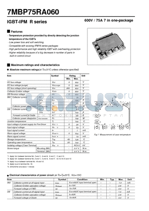 7MBP75RA060 datasheet - IGBT-IPM R series  600V / 75A 7 in one-package