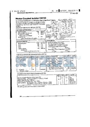 CNY35 datasheet - PHOTON COUPLED ISOLATOR CNY33