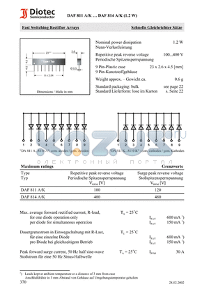 DAF811A datasheet - Fast Switching Rectifier Arrays