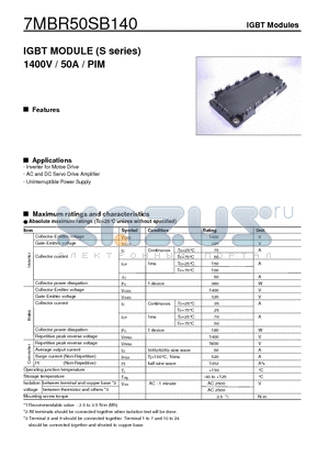 7MBR50SB140 datasheet - IGBT MODULE