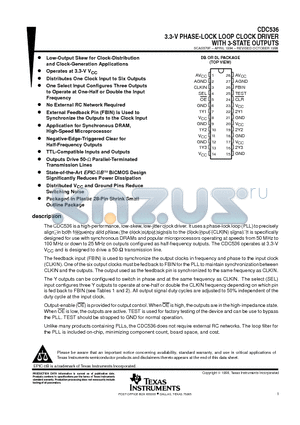 CDC536 datasheet - 3.3-V PHASE-LOCK LOOP CLOCK DRIVER WITH 3-STATE OUTPUTS