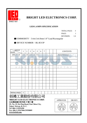 BL-R313P datasheet - 3.6x6.3x6.8mm 1.0