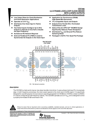 CDC586 datasheet - 3.3-V PHASE-LOCK-LOOP CLOCK DRIVER WITH 3-STATE OUTPUTS
