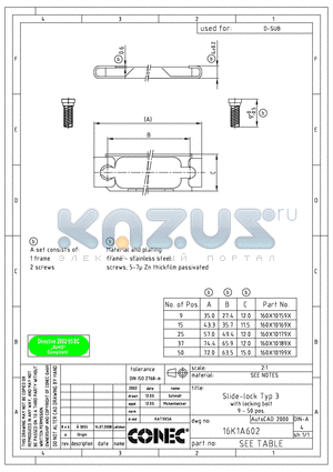 160X10169X datasheet - SLIDE-LOCK TYPE 3