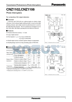 CNZ1102 datasheet - Photo Interrupters