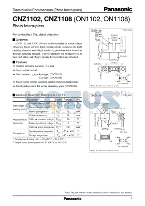 CNZ1102 datasheet - For contactless SW, object detection