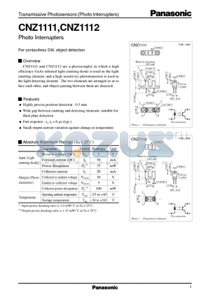 CNZ1111 datasheet - Photo Interrupters