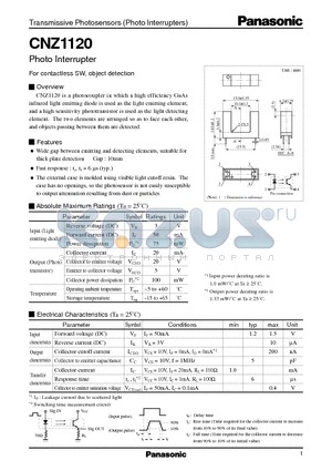 CNZ1120 datasheet - Photo Interrupter
