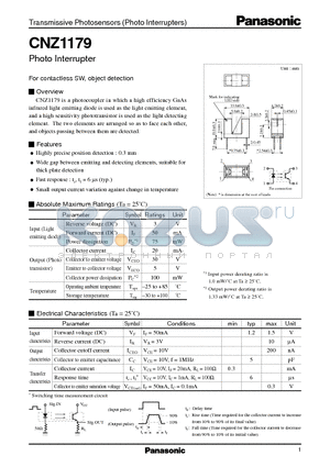 CNZ1179 datasheet - Photo Interrupter