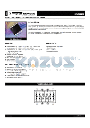 DALC112S1_12 datasheet - ULTRA LOW CAPACITANCE STEERING DIODE ARRAY