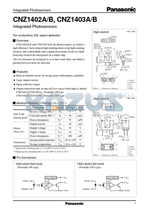 CNZ1402A datasheet - Integrated Photosensors