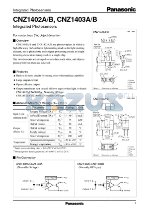 CNZ1403A datasheet - Integrated Photosensors