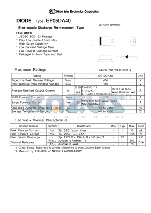 EP05DA40 datasheet - ELECTROSTATIC DISCHARGE REINFORCEMENT TYPE