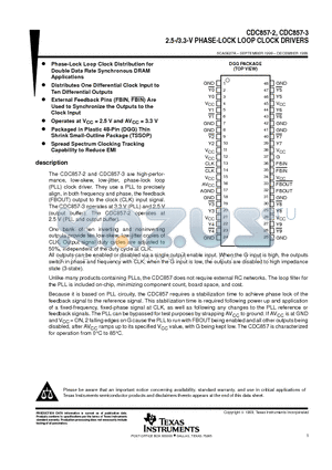 CDC857-2 datasheet - 2.5-/3.3-V PHASE-LOCK LOOP CLOCK DRIVERS