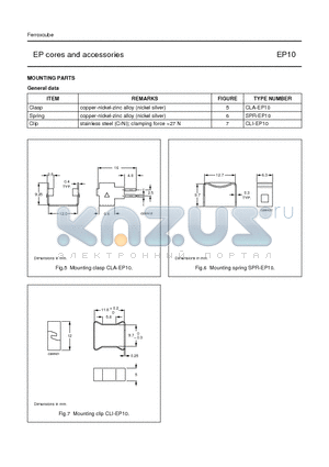 EP10_1 datasheet - EP cores and accessories