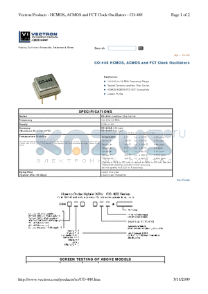 CO-448 datasheet - Helping Customers Innovate, Improve & Grow