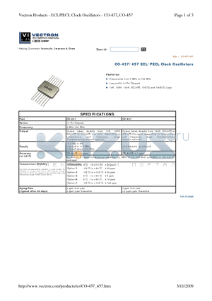 CO-457 datasheet - Helping Customers Innovate, Improve & Grow