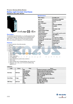 442L-MDNET datasheet - Safety Light Curtain Interfaces