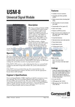 APS-8 datasheet - Universal Signal Module