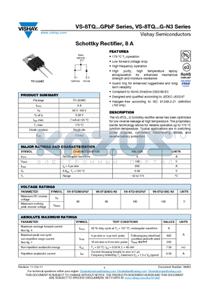 8TQ080G-N3 datasheet - Schottky Rectifier, 8 A